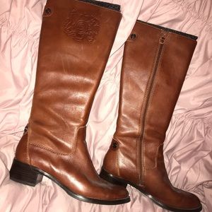 Etienne Aigner brown leather riding boots